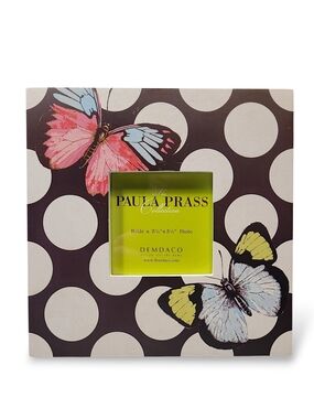 Paula Prass Demdaco Butterfly Frame Polka Dot 3.5" Photo NIB